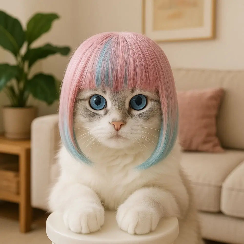 Fantasy Long Hair Wig Cosplay Accessory for Cats