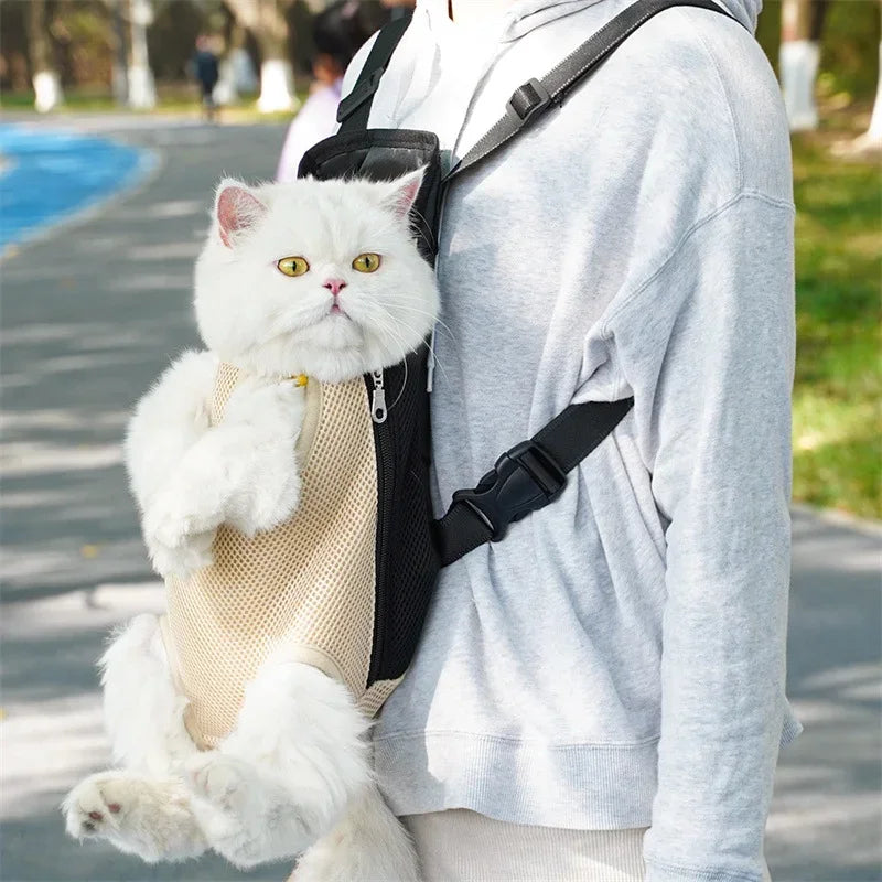 Cat Carrier Backpack - Breathable Front & Back Pet Rucksack for Outdoor Travel and Adventures