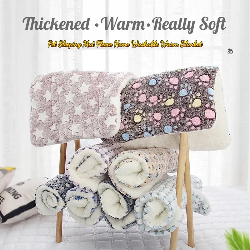 Thickened Flannel Cat Bed Mat - Soft Warm Sleeping Blanket for Cats & Kittens