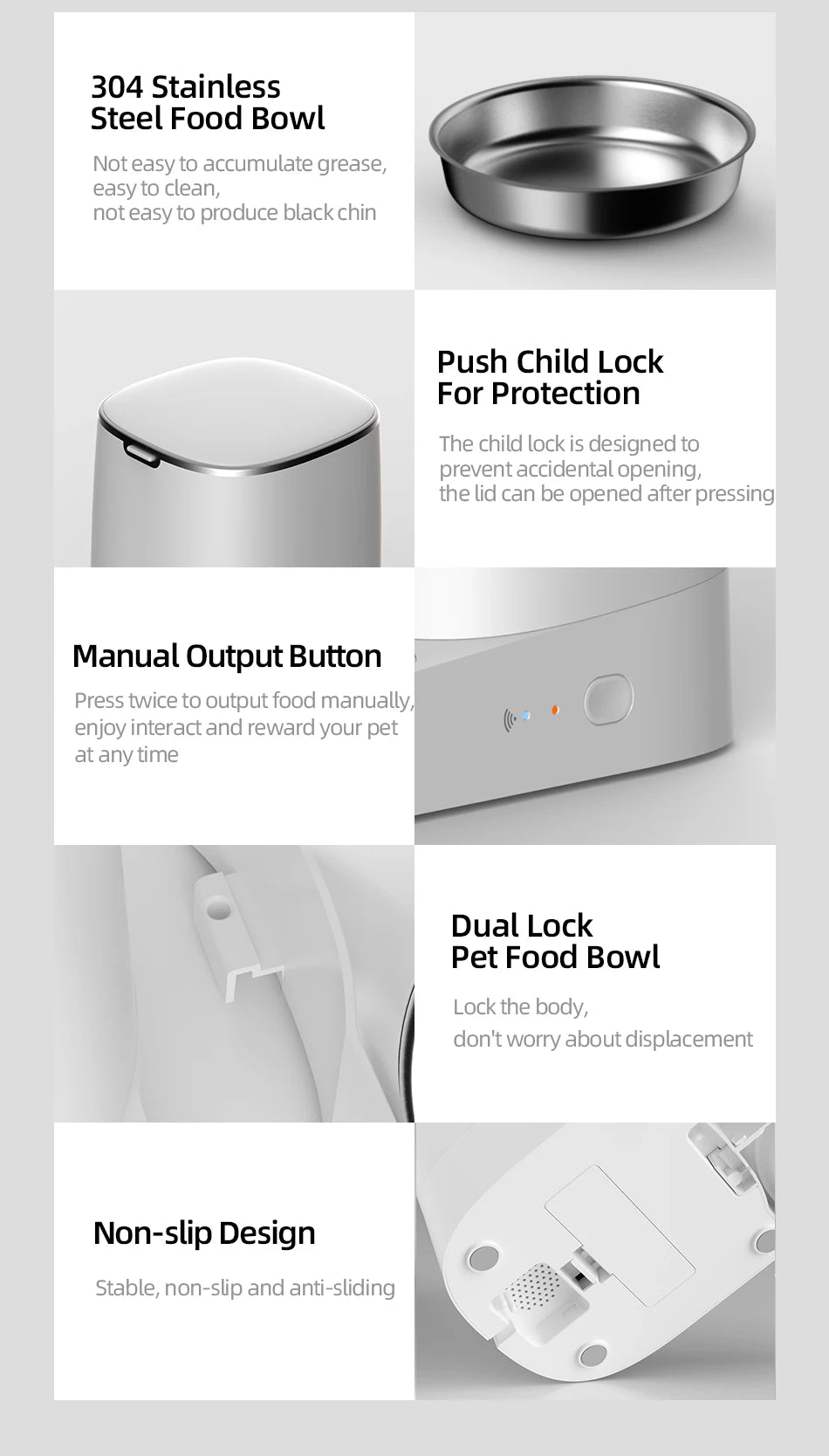 ROJECO Automatic Cat Feeder - Smart WiFi Pet Food Dispenser with Remote Control for Cats and Small Dogs