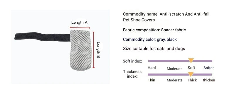 Cat Paw Protector Socks - Soft Anti-Scratch Booties with Secure Velcro Fastening for Indoor Cats