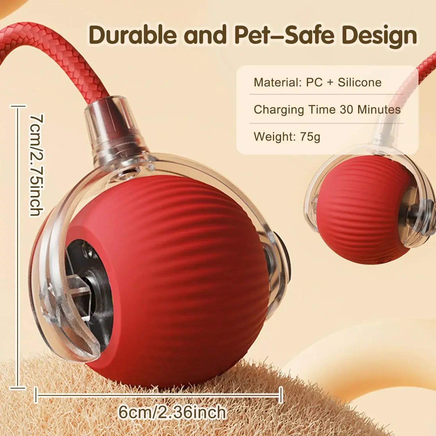 Smart Interactive Cat Ball - USB Rechargeable Auto-Rolling Toy with Intelligent Motion Sensors