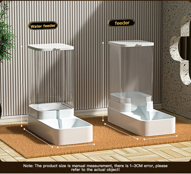 Gravity Cat Feeder and Water Dispenser Set - Automatic Food and Water Bowl with 3.8L Storage for Cats