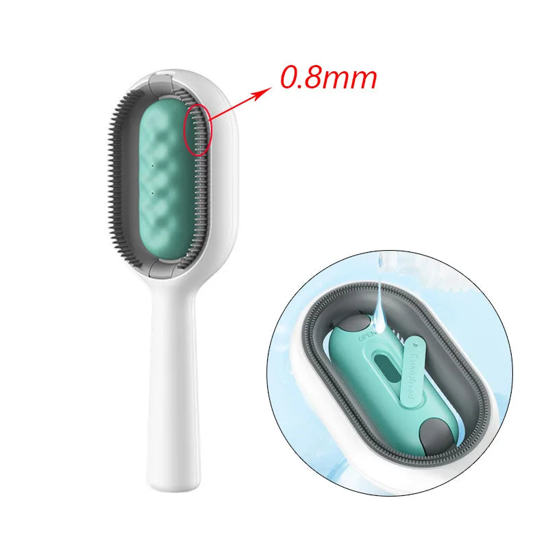 Double-Sided Cat Hair Removal Brush with Cleaning Wipes