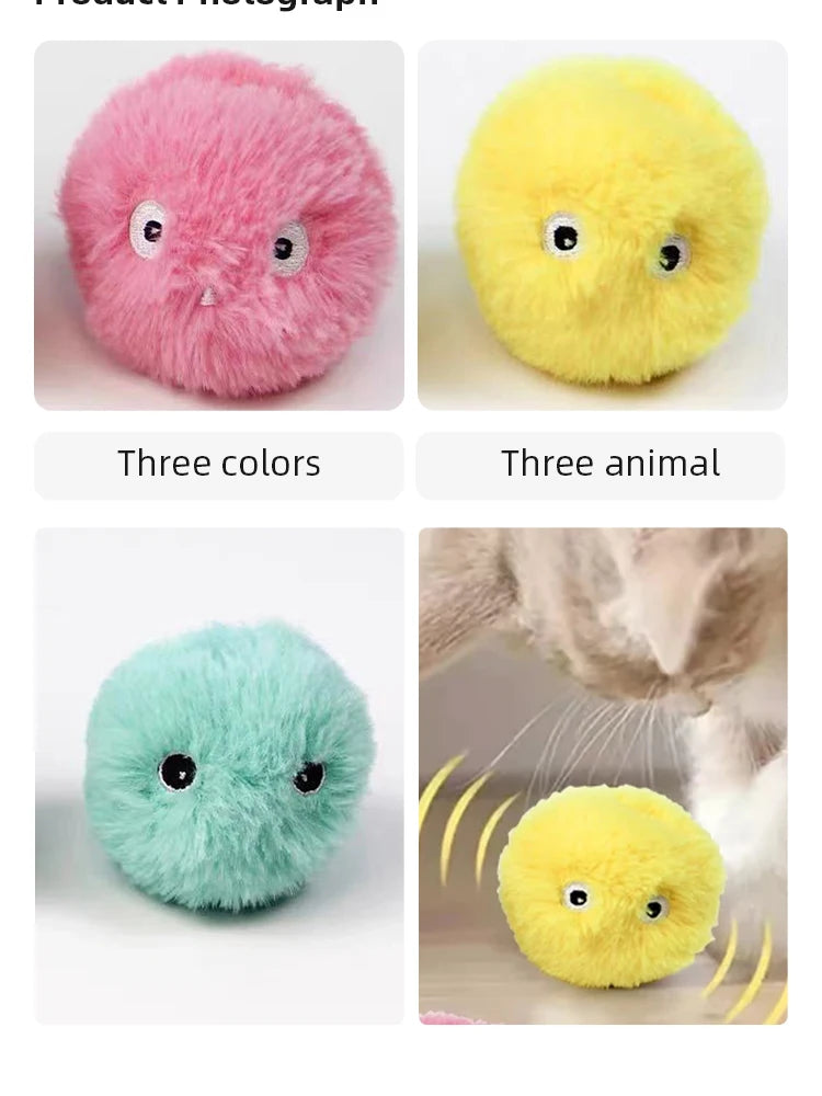 Smart Interactive Cat Balls - Touch-Activated Sound Toys with Realistic Animal Noises & Catnip Compartment