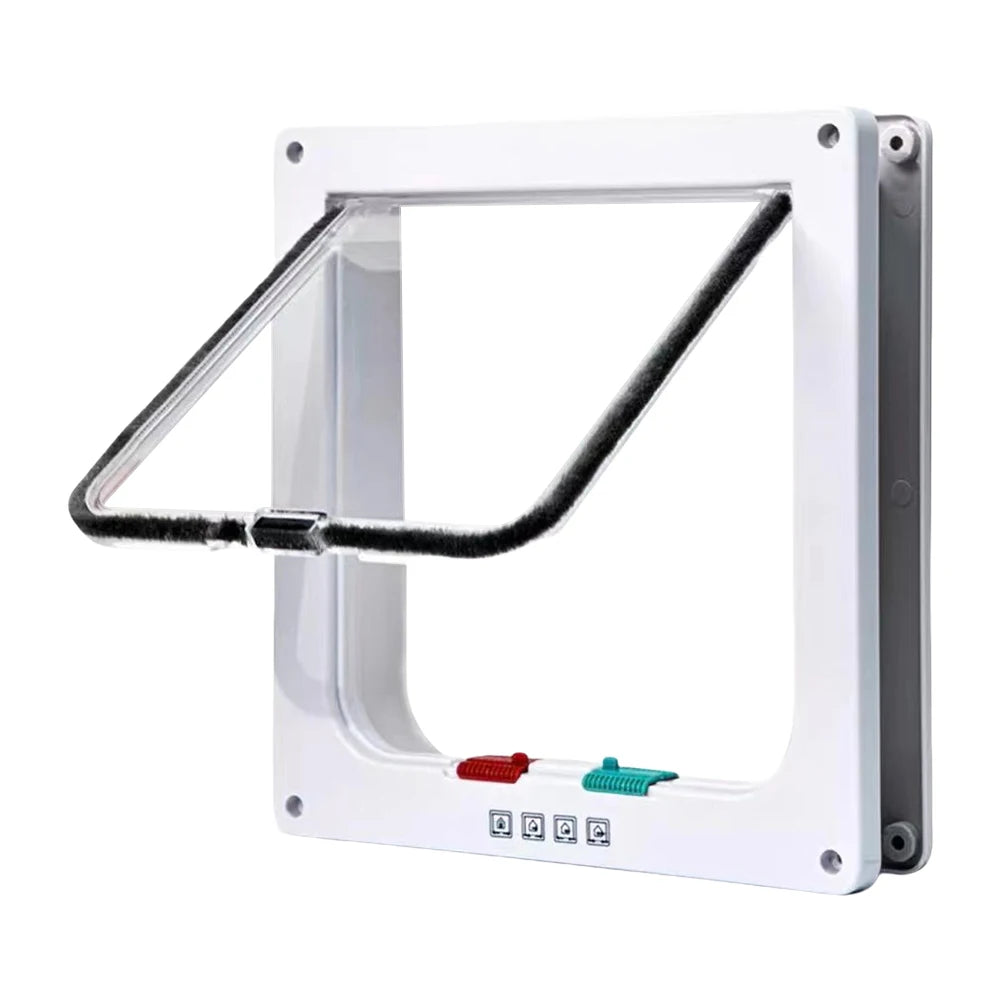 Cat Flap with 4-Way Security Lock - ABS Plastic Pet Door for Cats and Small Pets