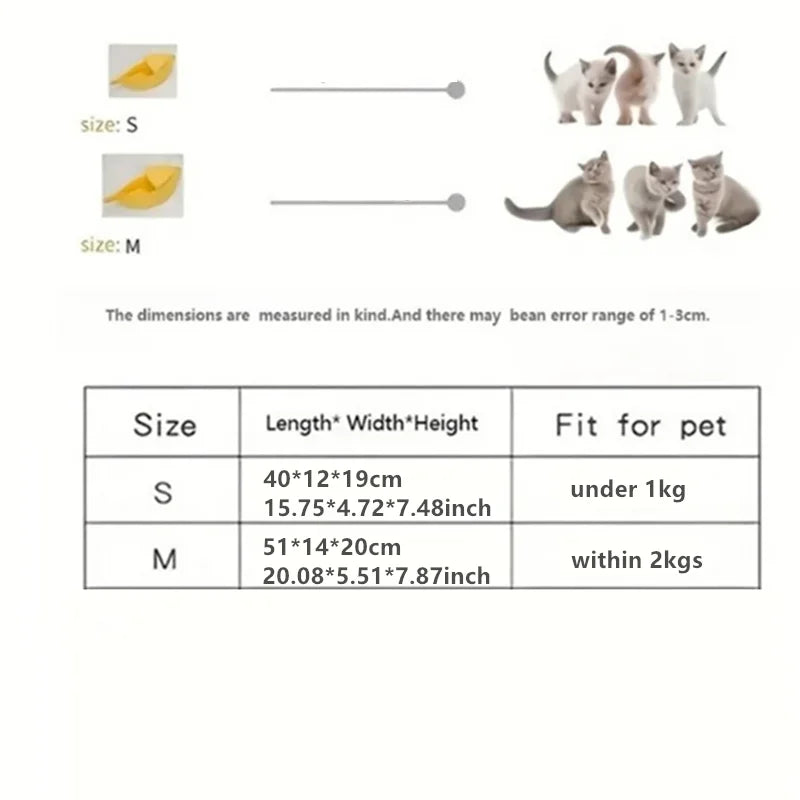 Banana-Shaped Cat Bed - Cosy Plush Pet House with Thick Cushioning for Cats & Small Dogs