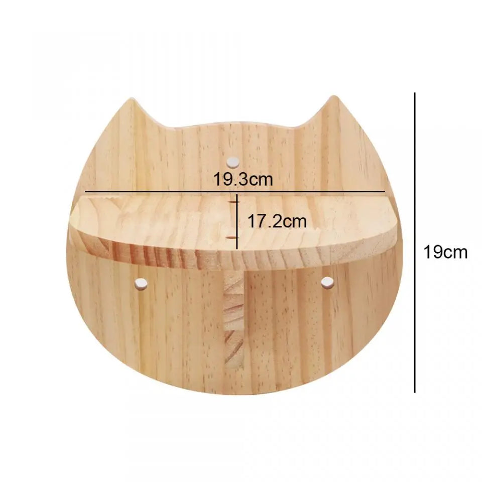 Wooden Cat Wall Climbing System - Modular Shelves & Scratching Posts with Sisal Rope