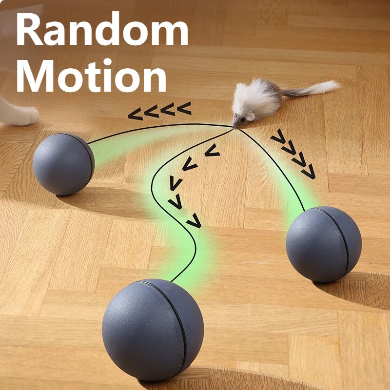Interactive Self-Rolling Cat Ball Toy with Motion Sensor - Automatic Smart Ball for Indoor Cats and Kittens