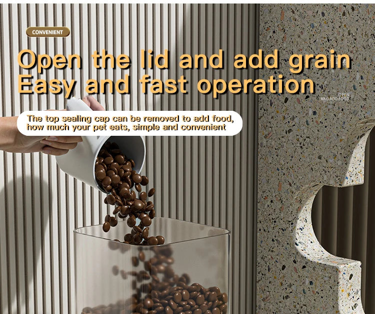 Gravity Cat Feeder and Water Dispenser Set - Automatic Food and Water Bowl with 3.8L Storage for Cats