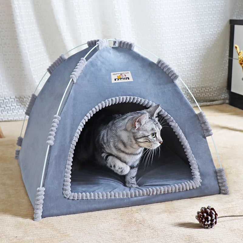 Cosy Cat Cave Tent - Foldable Indoor/Outdoor Pet House with Breathable Design