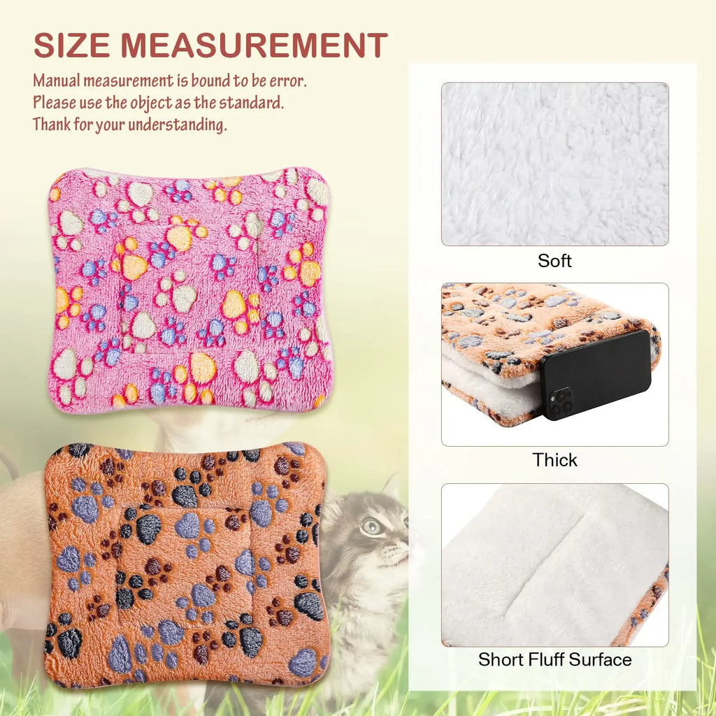 Thickened Flannel Cat Bed Mat - Soft Warm Sleeping Blanket for Cats & Kittens