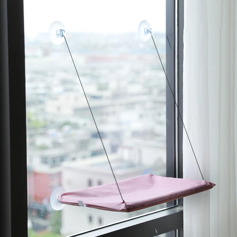 Window Cat Hammock - Suction Cup Mounted Bed with City Views & 20kg Weight Capacity