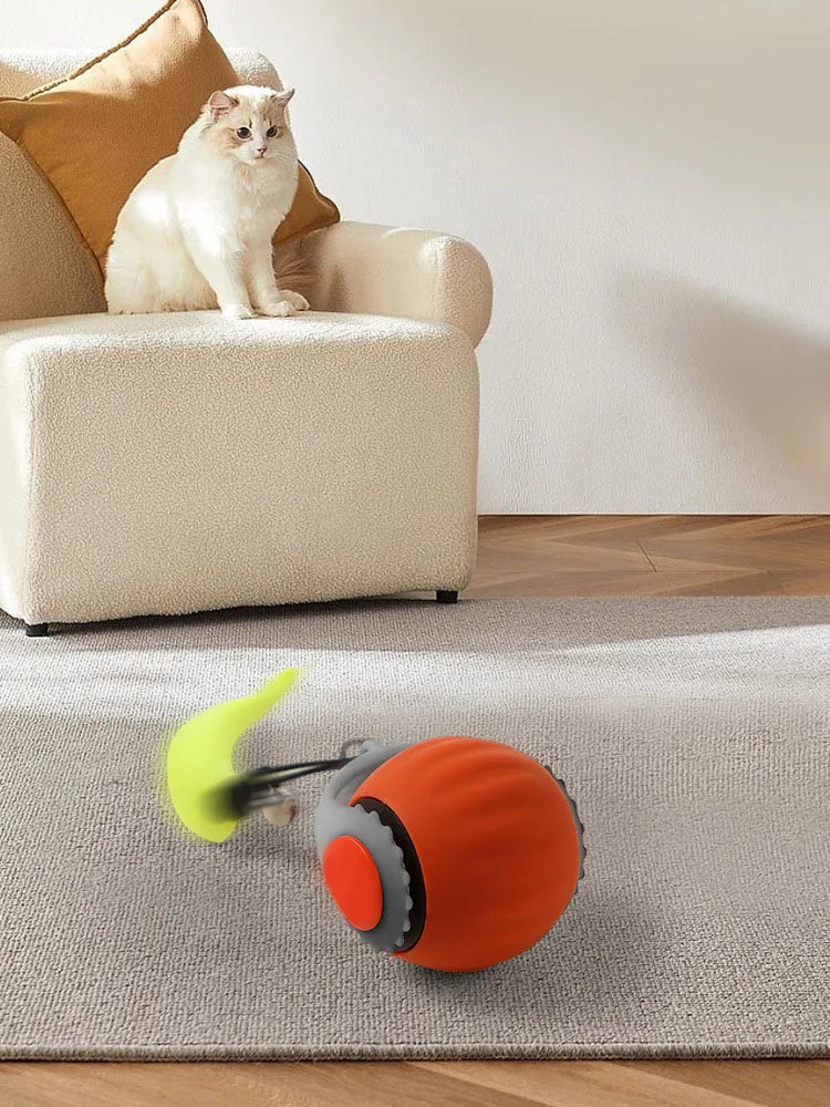 Interactive Smart Cat Ball - Self-Rolling Electronic Toy with Motion Sensors & Bite-Resistant Design