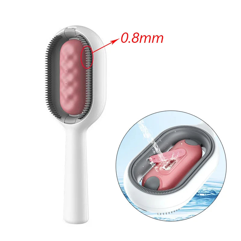 Double-Sided Cat Hair Removal Brush with Cleaning Wipes