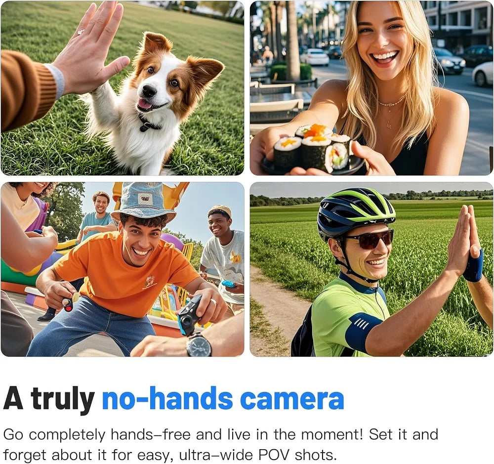 WiFi Pet Collar Camera - 4K Ultra HD Action Camera with Magnetic Mount & App Control