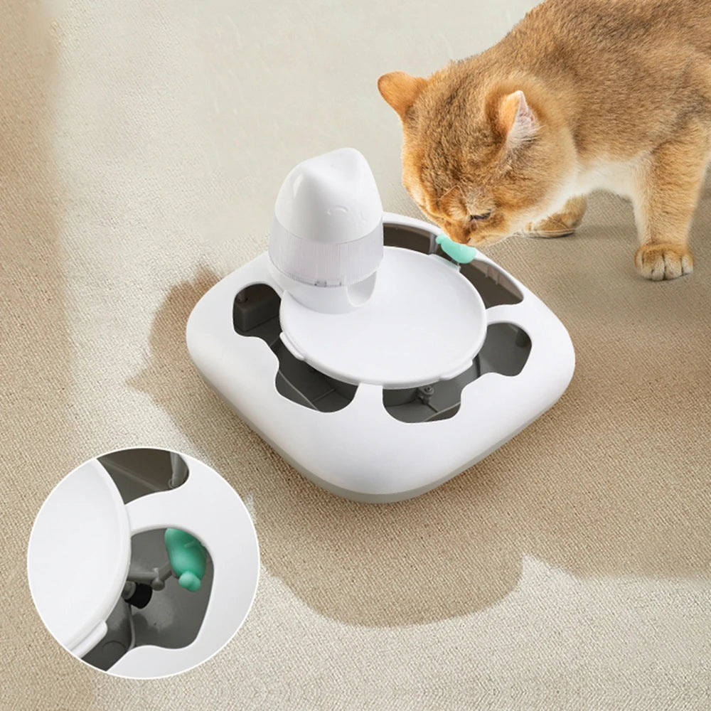 Smart Interactive Cat Toy - Robotic Worm Puzzle Game with Automatic Hide & Seek, Treat Dispenser & USB Charging
