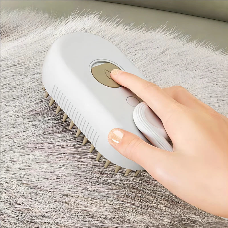 Steam Cat Brush (3-in-1 USB Rechargeable) - Electric Grooming Tool with Massage & Deshedding