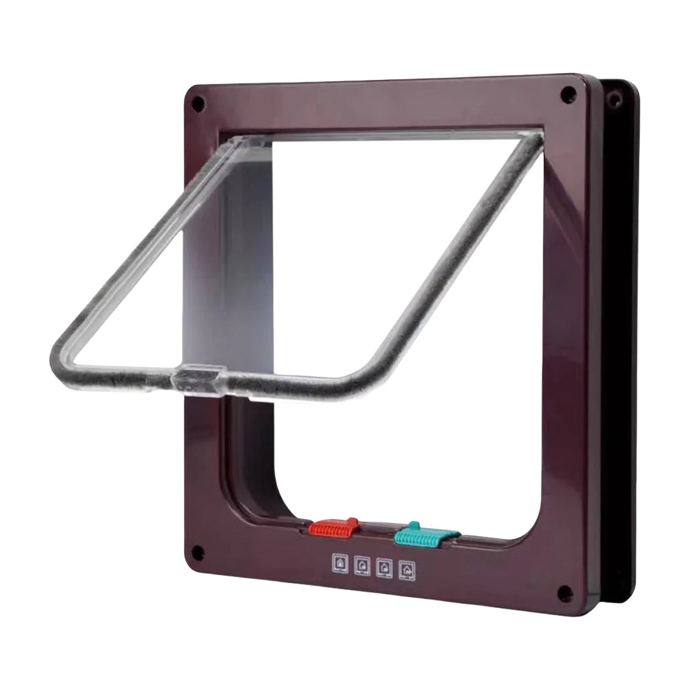 Cat Flap with 4-Way Security Lock - ABS Plastic Pet Door for Cats and Small Pets
