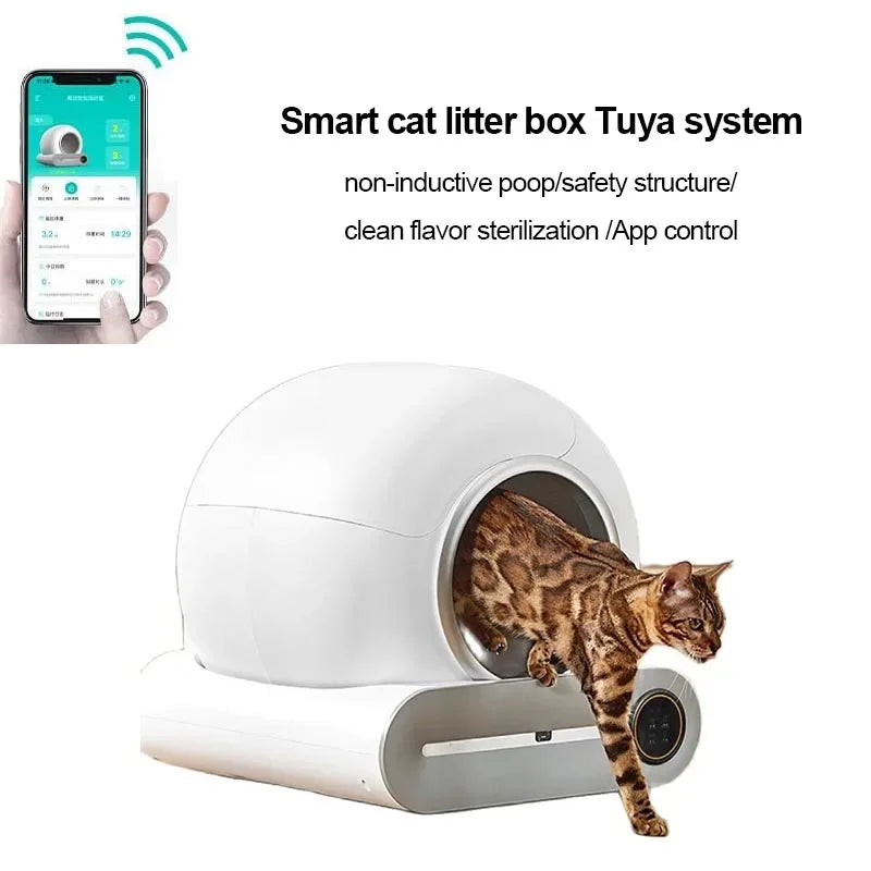 Smart Self-Cleaning Cat Litter Box - 65L Automated Toilet with App Control & Ionic Deodoriser