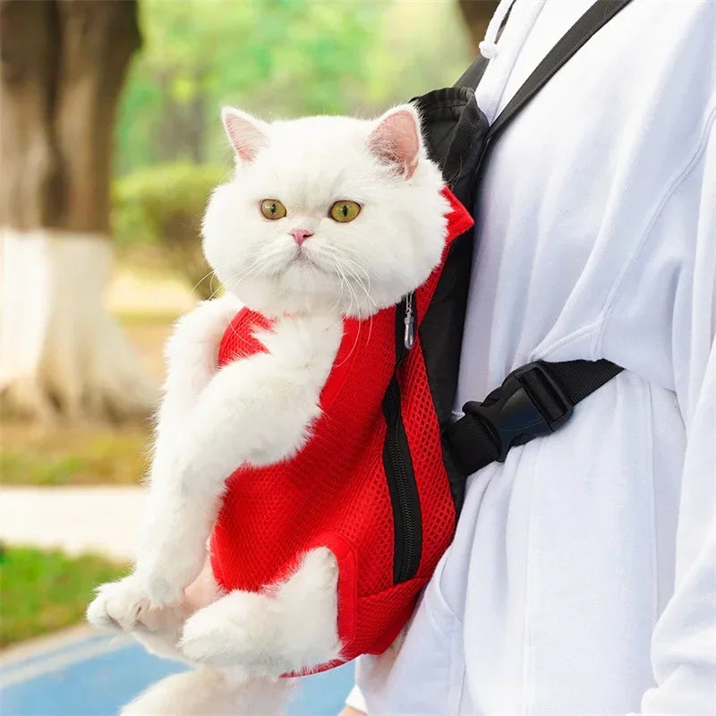 Cat Carrier Backpack - Breathable Front & Back Pet Rucksack for Outdoor Travel and Adventures
