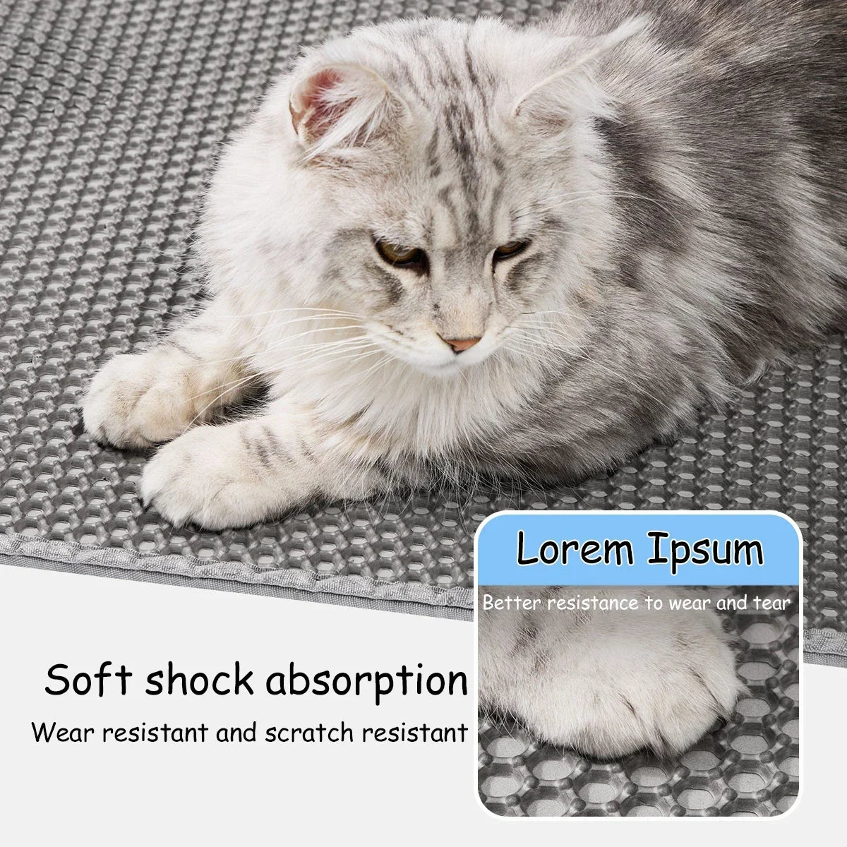 Double Layer Waterproof Cat Litter Mat 60x90cm - Anti-Slip Honeycomb Design with Easy Clean Technology