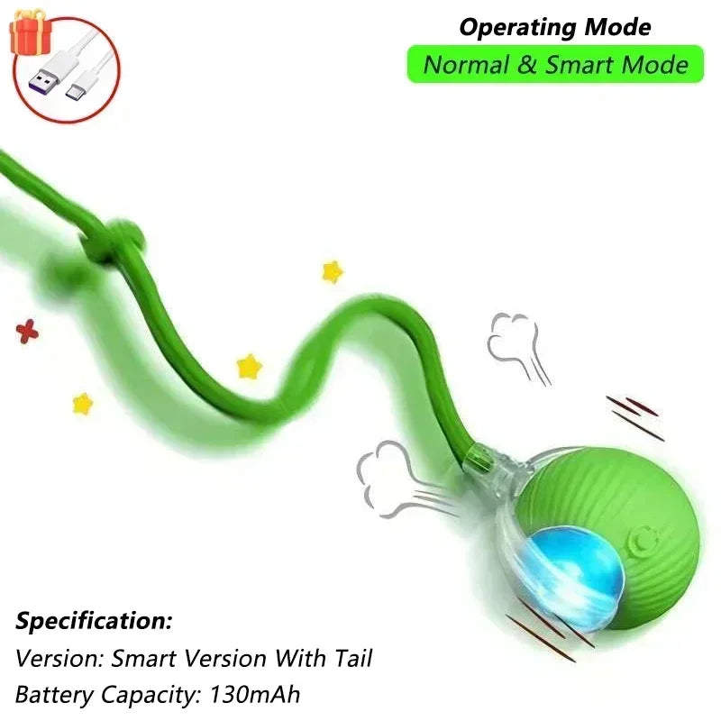 Smart Interactive Cat Ball - USB Rechargeable Auto-Rolling Toy with Intelligent Motion Sensors