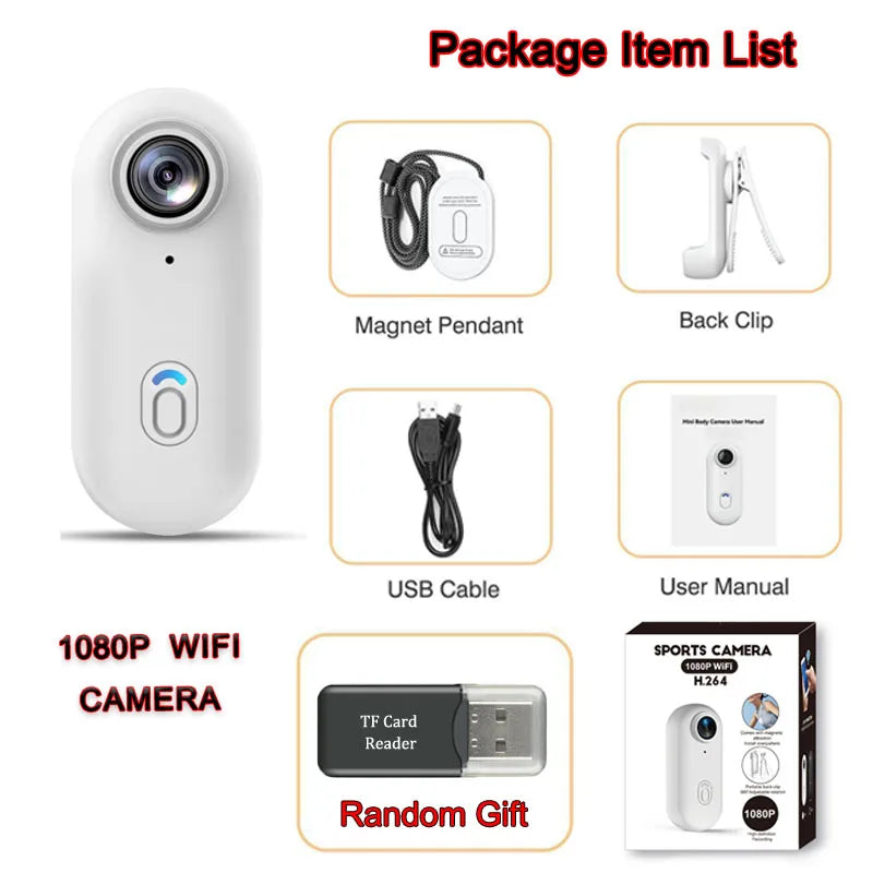 4K Ultra-Compact WiFi Action Camera - Thumb-Sized Wireless Recording Device for Pet Monitoring & Family Adventures