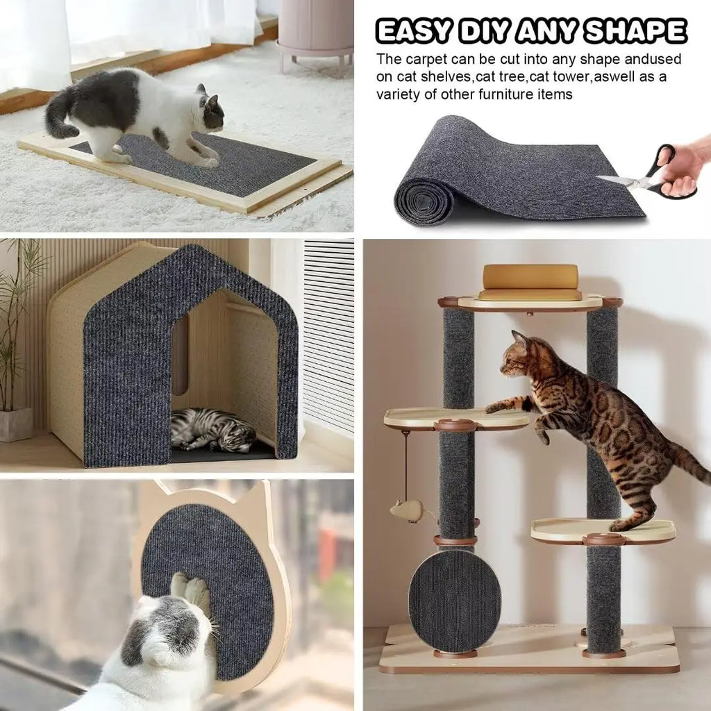 Self-Adhesive Cat Scratch Protection Mat - Furniture Guard for Sofas & Carpets | Trimmable Roll