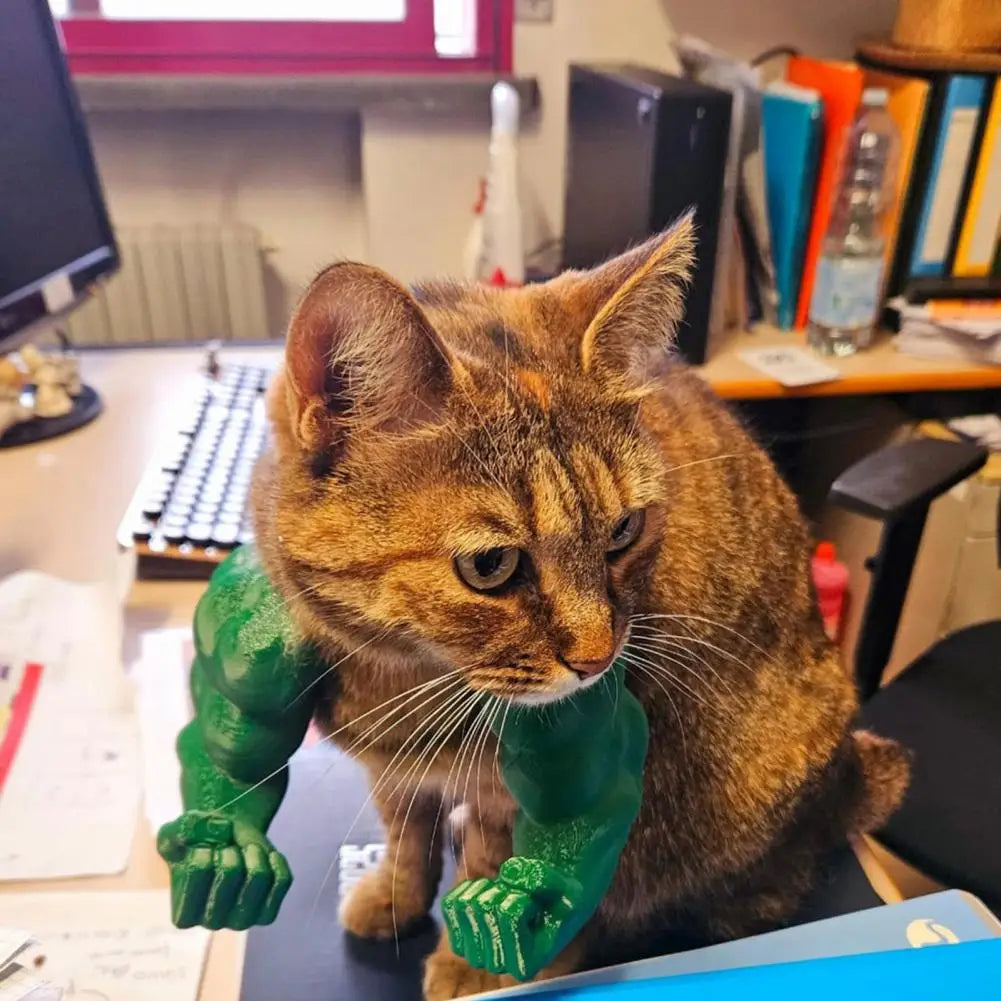 Cat Muscle Arm Costume Accessory - 3D Printed Pet Necklace for Halloween, Birthday Parties & Photo Fun