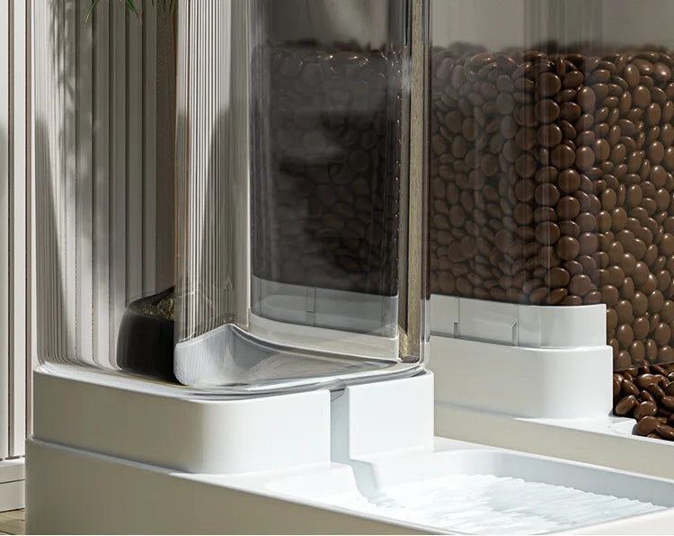 Gravity Cat Feeder and Water Dispenser Set - Automatic Food and Water Bowl with 3.8L Storage for Cats