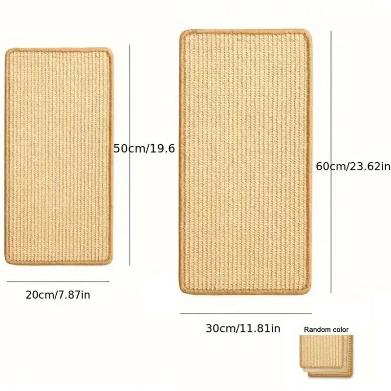 Natural Sisal Cat Scratching Mat - Horizontal Floor Pad for Furniture and Carpet Protection