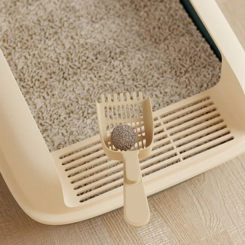 Semi-Enclosed Cat Litter Box with Removable Sifting Tray - Anti-Splash Design for Small Cats & Kittens