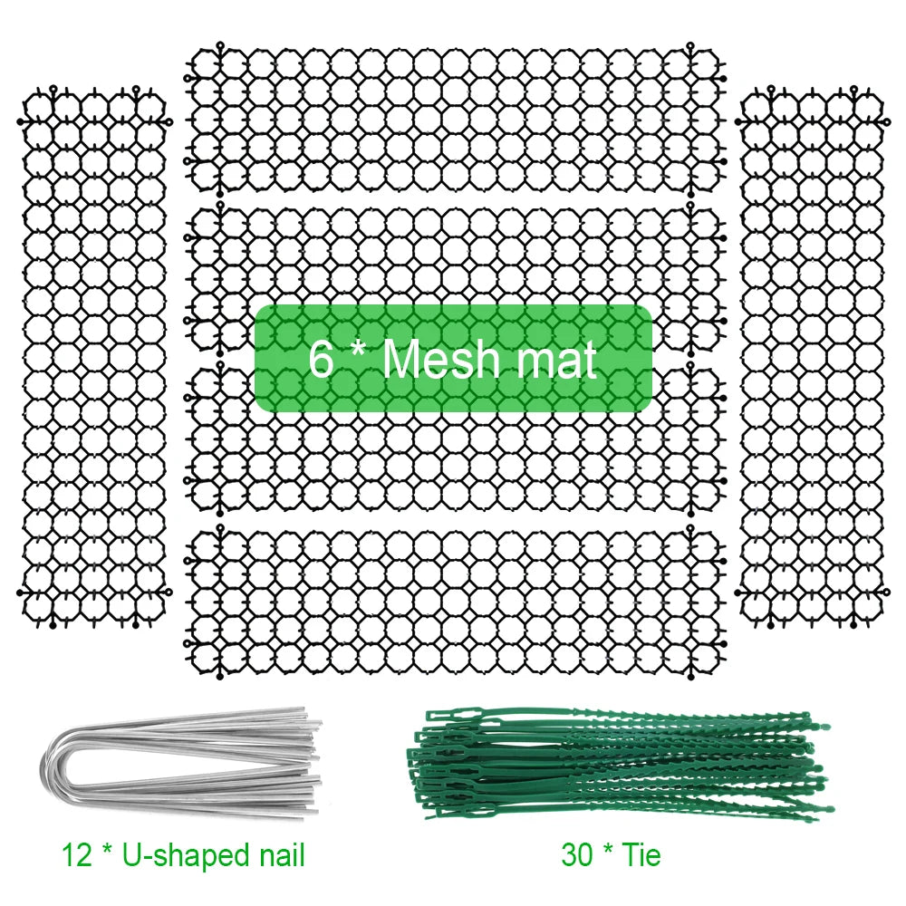 Cat Deterrent Mats - Pack of 6/10 Prickle Strips with Ground Pegs for Garden & Furniture Protection