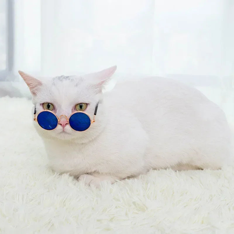 Cat Sunglasses with UV Protection - Cute Pet Photo Props for Cats & Small Dogs