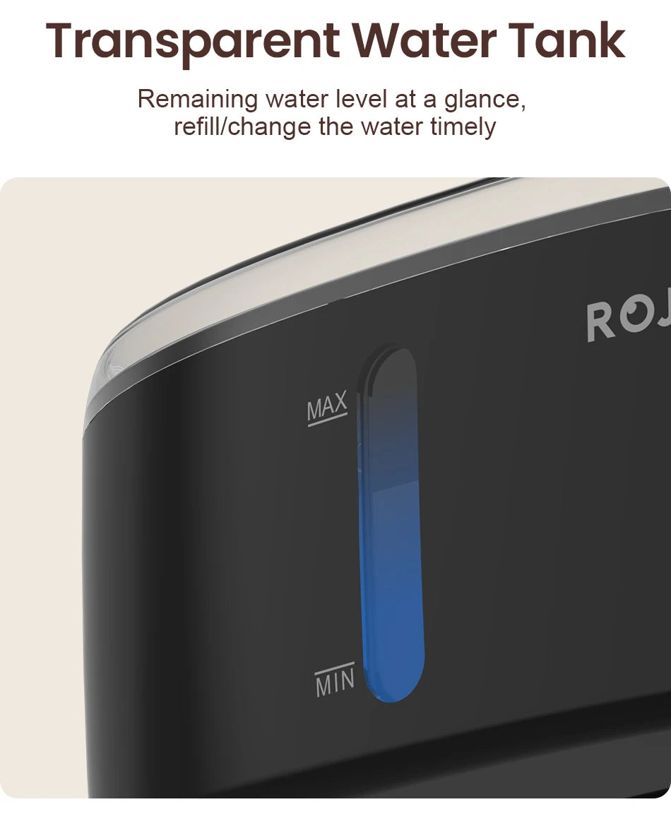 ROJECO 2.5L Automatic Cat Water Fountain - Dual Bowl Wireless Pet Drinking Fountain with Ultra-Quiet Pump for Cats or Small Dogs