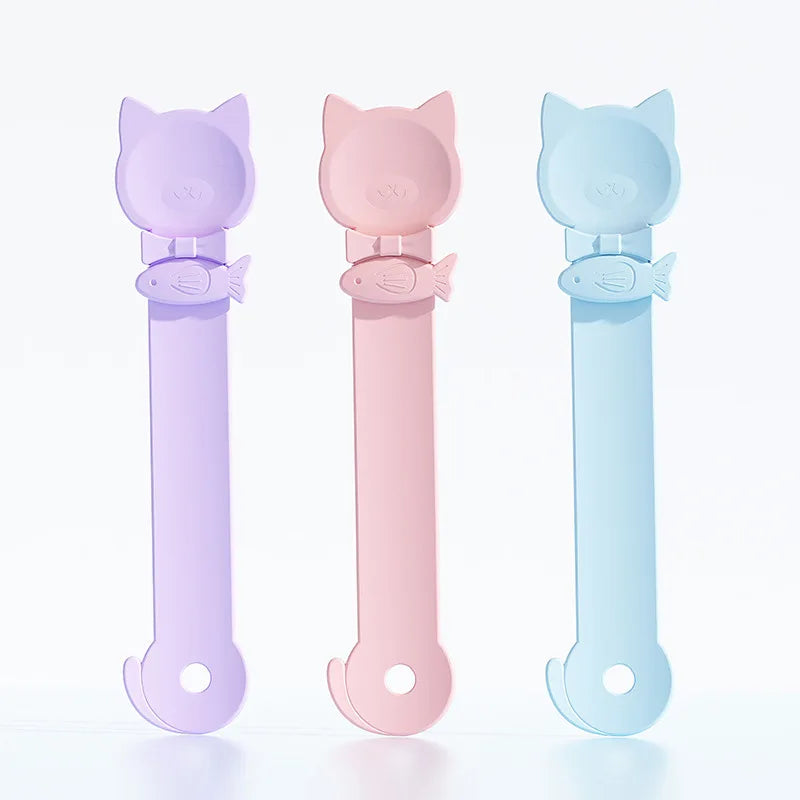 Cat Food Feeding Spoon with Long Handle | Lickable Treat Dispenser for Wet Food & Pastes (1-3 Pack)