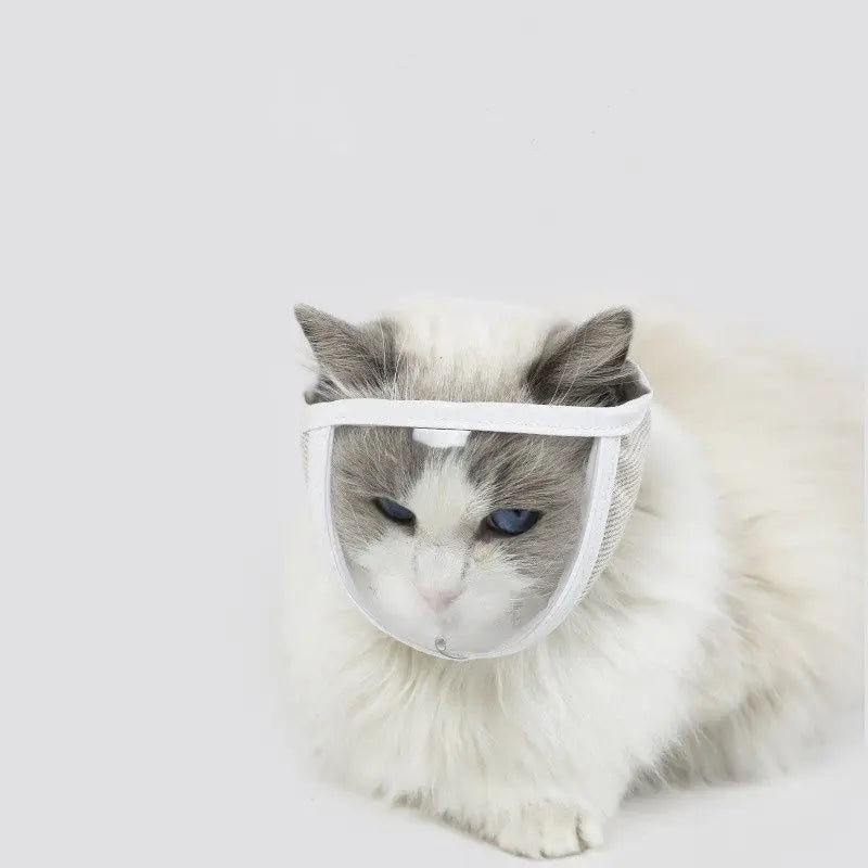 Cat Grooming Muzzle - Transparent Breathable Anti-Bite Mask for Grooming & Veterinary Care