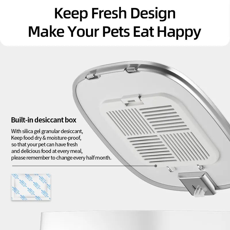 ROJECO 4L Automatic Cat Feeder with WiFi Remote Control - Smart Pet Food Dispenser for Cats