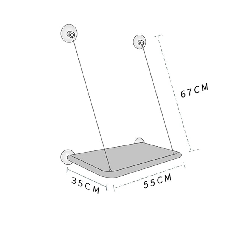 Window Cat Hammock - Suction Cup Mounted Sunny Perch with 20kg Weight Capacity