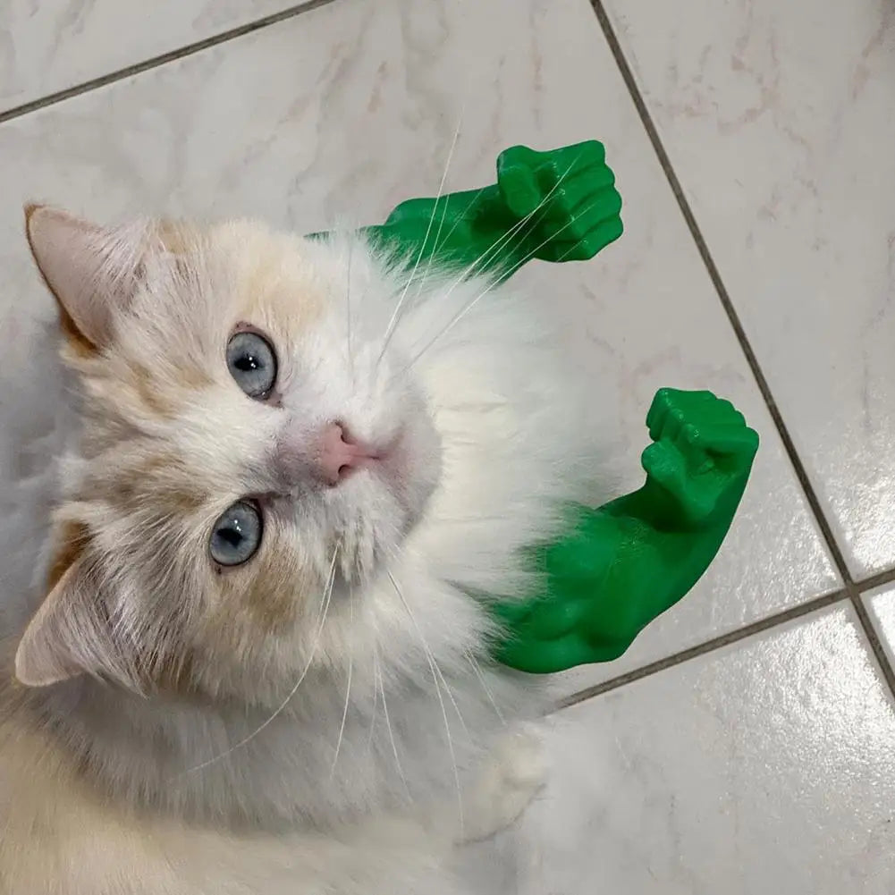 Cat Muscle Arm Costume Accessory - 3D Printed Pet Necklace for Halloween, Birthday Parties & Photo Fun