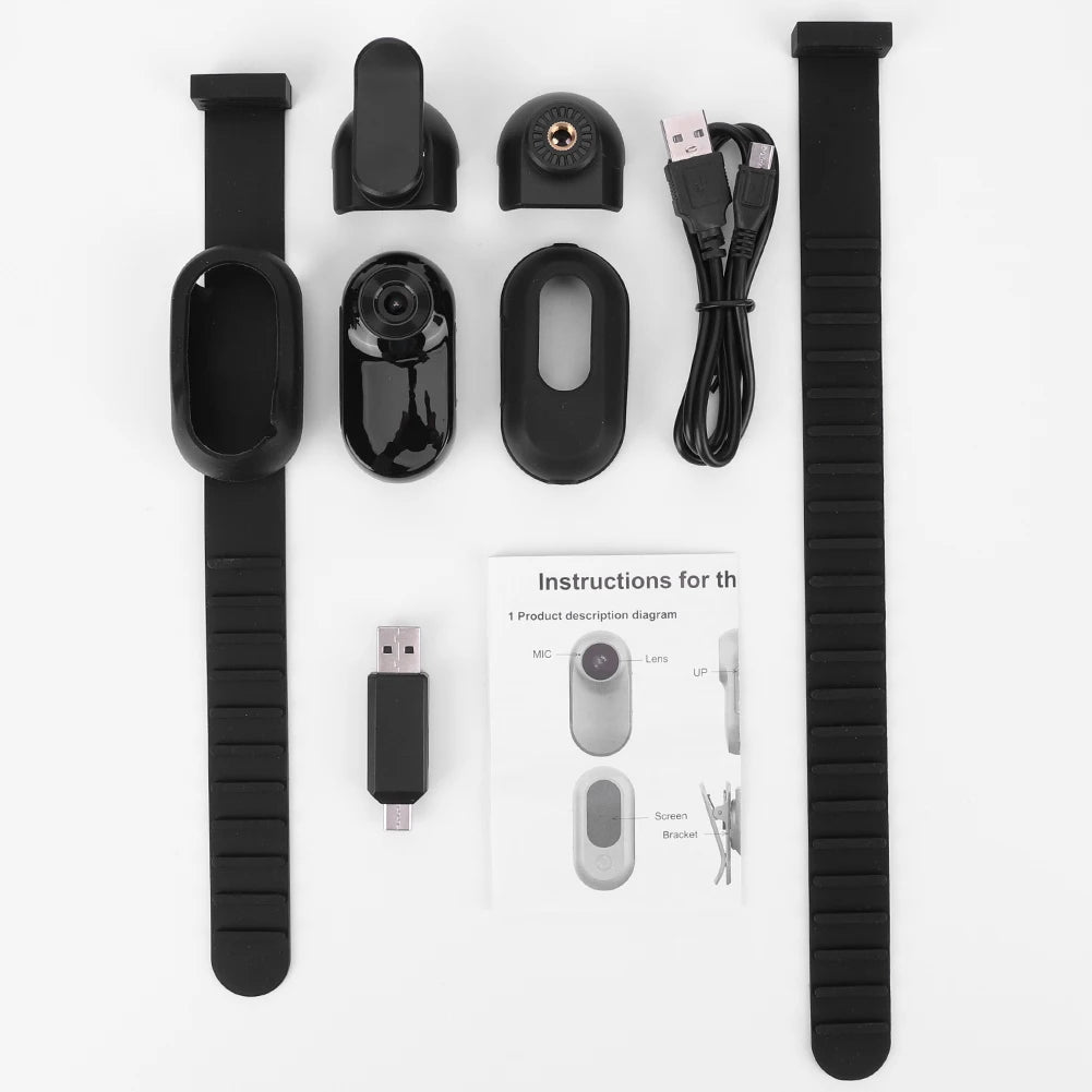 Pet Collar Camera - HD 1080P Wireless Action Camera with Silicone Collar & LCD Screen