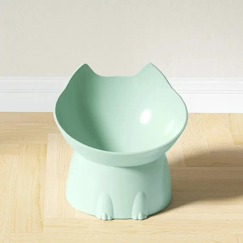 Ergonomic Raised Cat Bowl - Anti-Tip Tilted Feeding Dish for Comfortable Dining & Neck Protection