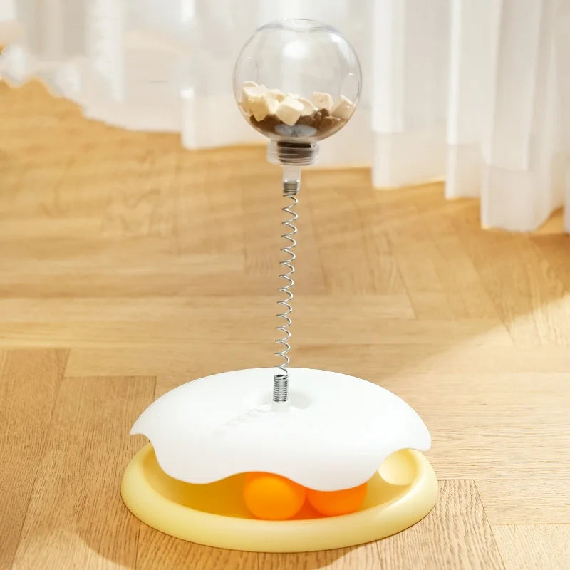 Interactive Cat Food Ball - Rotating Treat Dispenser Toy for Mental Stimulation and Slow Feeding