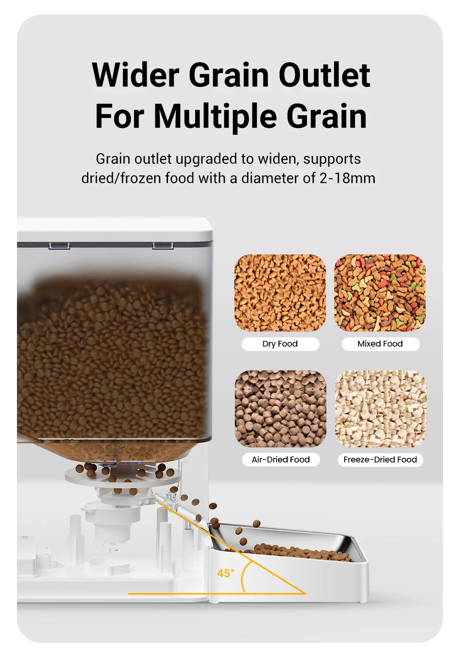 ROJECO 2-in-1 Automatic Cat Feeder & Water Fountain - 5L Food Dispenser & 3.5L Water Bowl with WiFi App Control