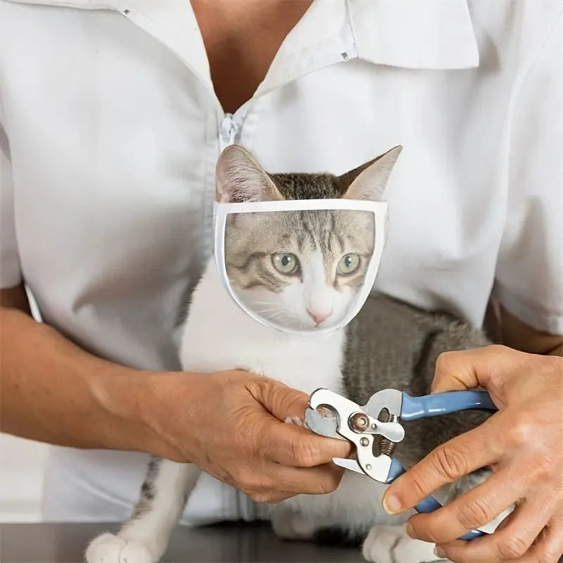 Cat Grooming Muzzle - Transparent Breathable Anti-Bite Mask for Grooming & Veterinary Care
