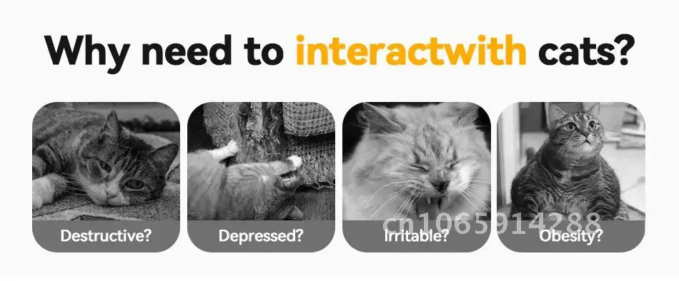 ROJECO 3-in-1 Automatic Cat Teaser Toy - Interactive Feather & Ball Set for Indoor Cats