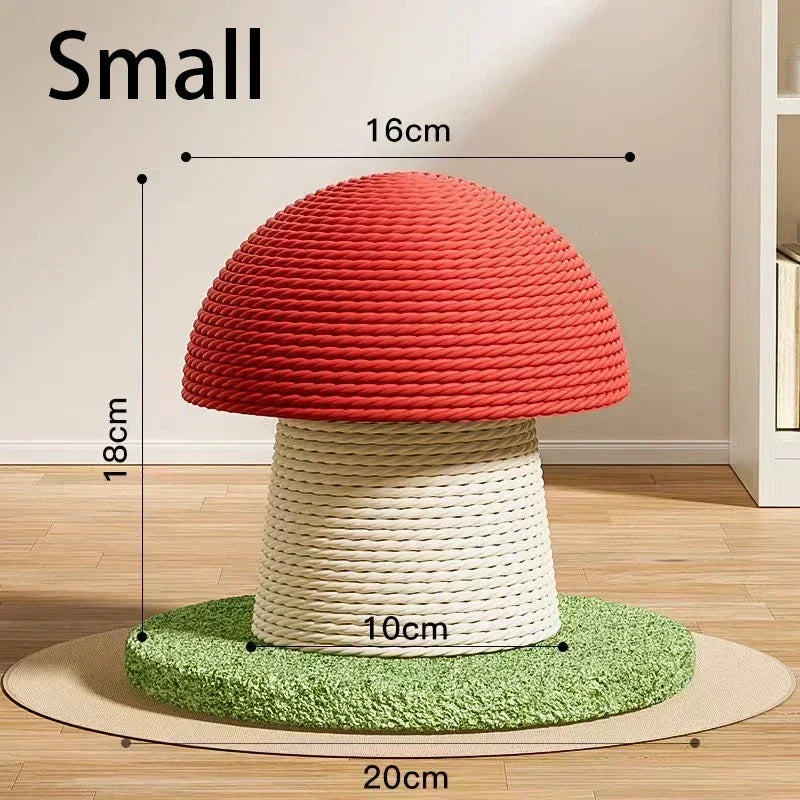 Mushroom Cat Scratching Post - Adorable Sisal Rope Scratcher with Stable Base