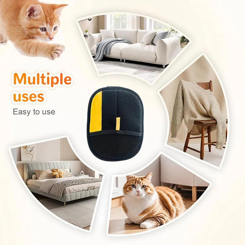 Professional Pet Grooming Gloves - Dual-Sided Hair Removal & Massage Tool for Cats