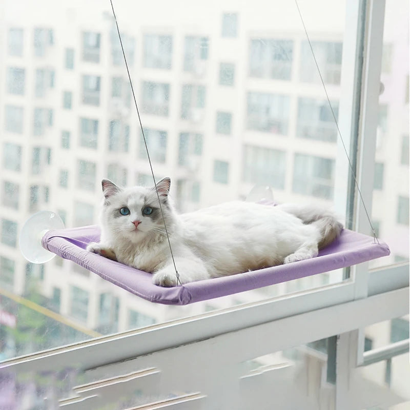 Window Cat Hammock - Suction Cup Mounted Bed with City Views & 20kg Weight Capacity